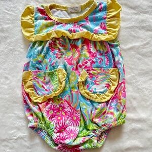 Floral Baby Romper with Ruffle Details